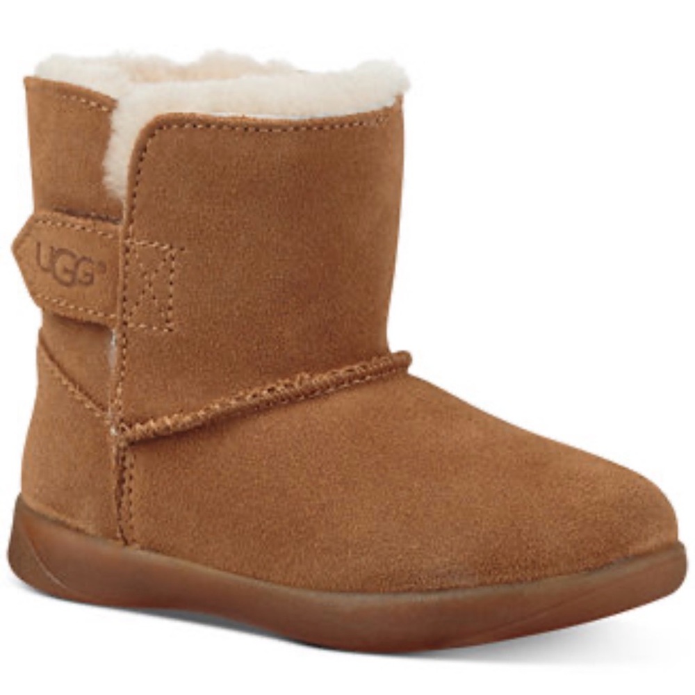 UGG Australia KEELAN Toddler Chestnut Brown Sheepskin Lined Boots‎ Size 6 GUC